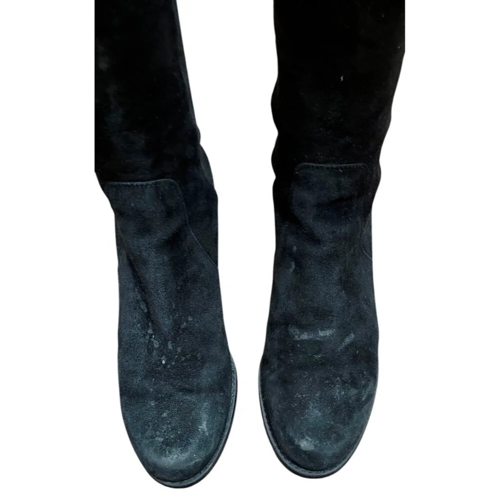 $850 STUART WEITZMAN Reserve Boot OVER THE KNEE SUEDE BOOT BLACK Size 6